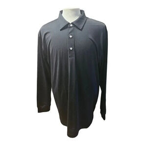 Dunning Golf Polo Shirt Mens 2XL Black Long Sleeve Stretch EUC